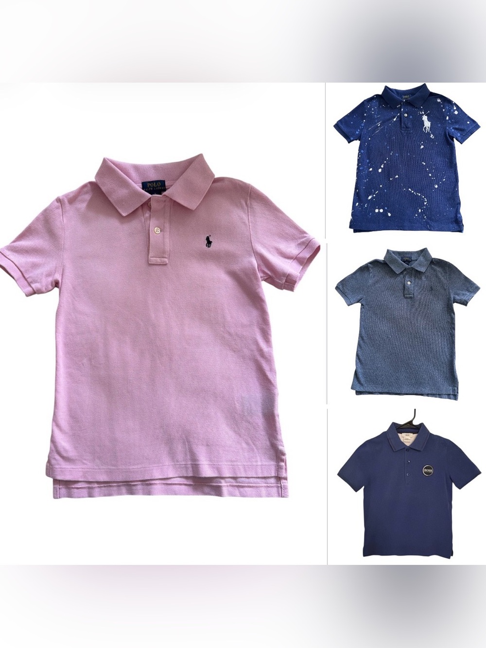 Ralph Lauren & Hugo Boss Boys Polo Bundle | Sizes 7 & 8 | Set of 4 | Gently Used